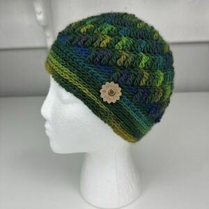 Created by Cyd Green Multi Textured Alpaca Wool‎ Crochet Beanie Hat Women's NEW